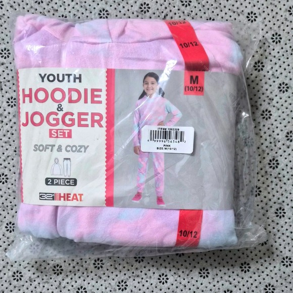 32 Degrees Heat Other - 32 Degrees Heat‎ Youth Girl Hoodie and Jogger 2Piece Set PinkTie Dye SizeM 10/12